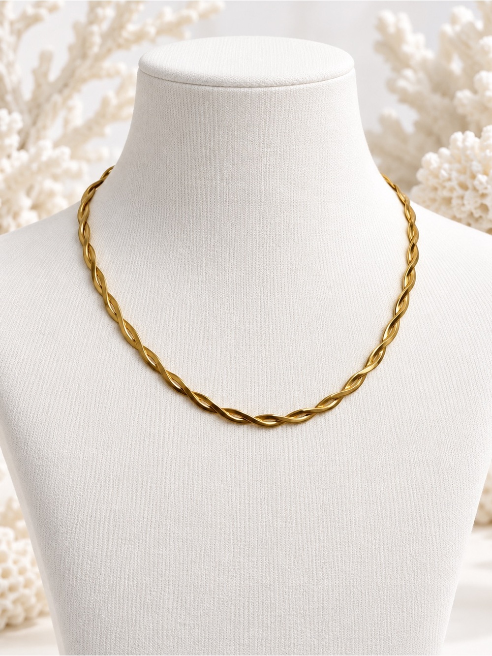 Gold Twisted Rope Necklace - Women Jewelry